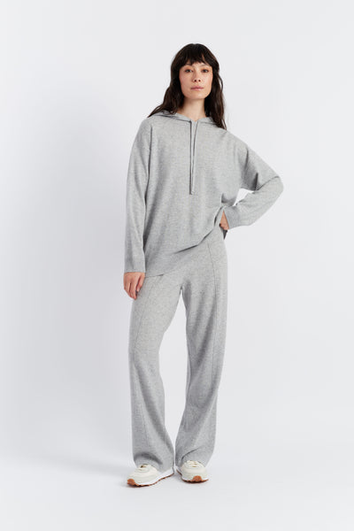 Light-Grey Wool-Cashmere Relaxed Hoodie