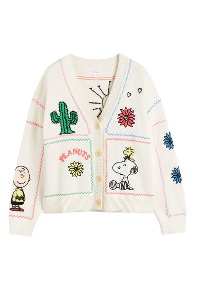 Cream Cotton Peanuts Vacation Cardigan