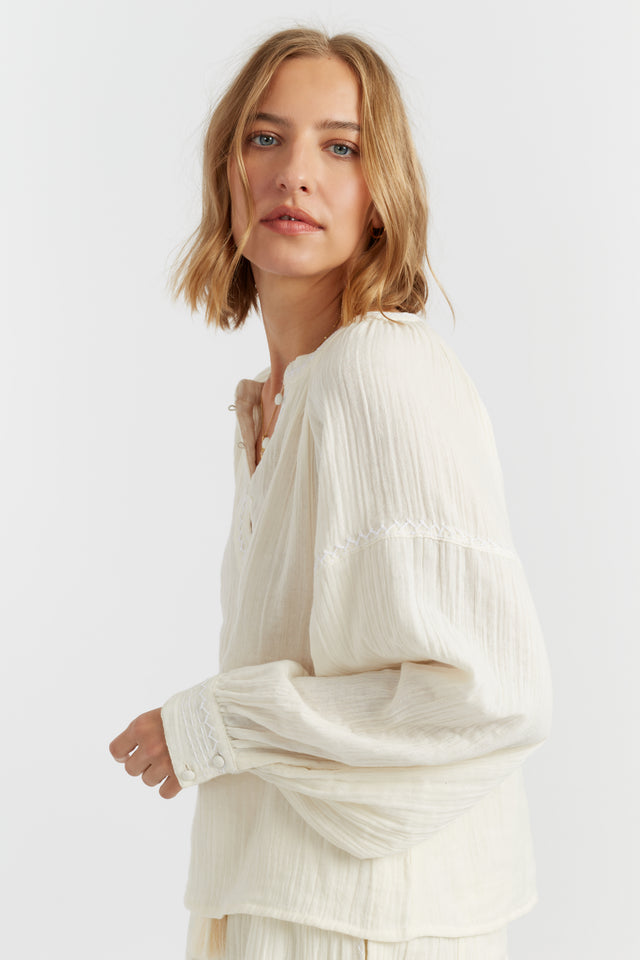 Cream Cotton St Tropez Blouse image 1