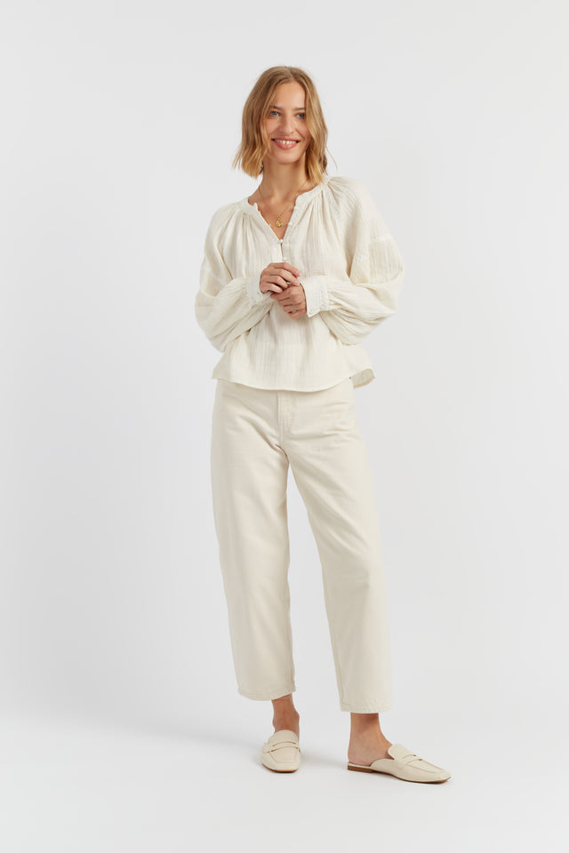 Cream Cotton St Tropez Blouse image 3