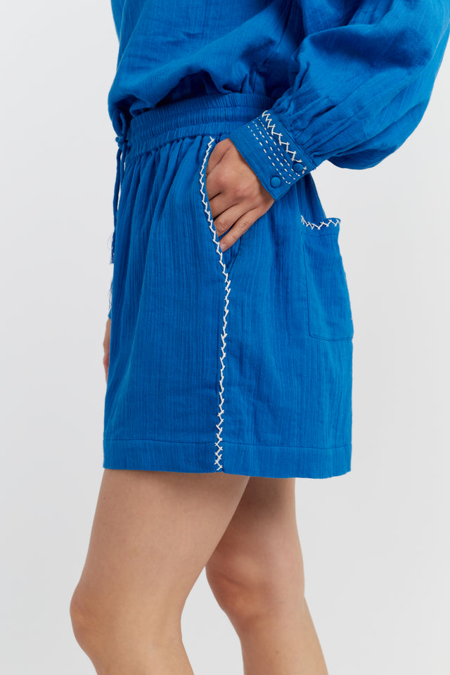 Blue Cotton St Tropez Shorts image 2