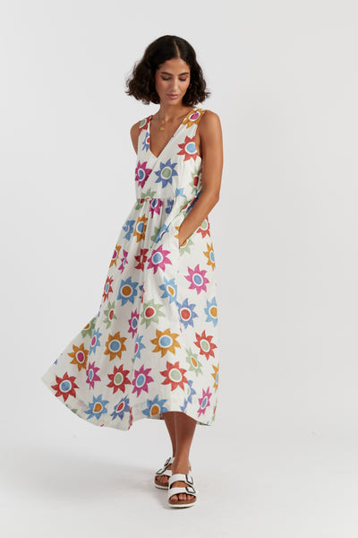 Cream Cotton Sol Summer Dress