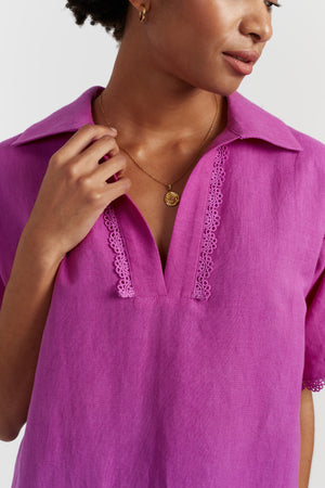 magenta-scallop-linen-tunic-dress