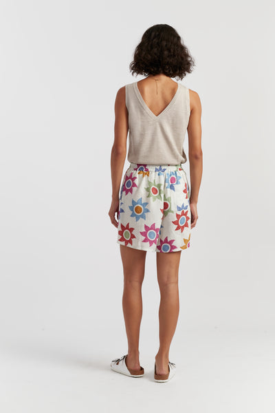 Cream Cotton Sol Shorts