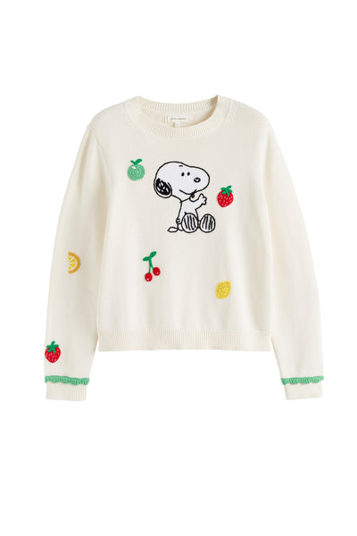Cream Cotton Fruity Snoopy Sweater