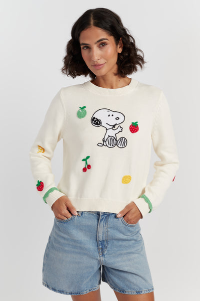 Cream Cotton Fruity Snoopy Sweater
