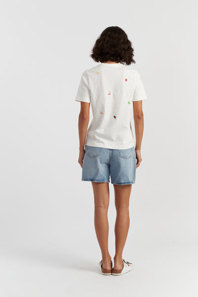 Cream Cotton Snoopy Fruit T-Shirt