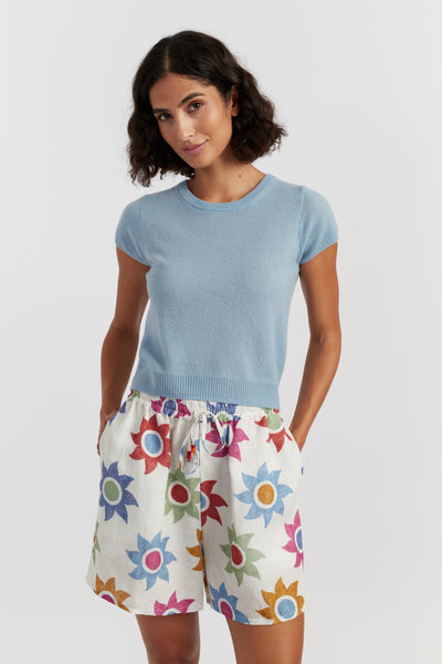 Sky-Blue Air Pure Cashmere T-shirt