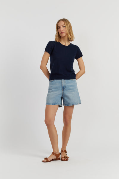 Navy Air Pure Cashmere T-shirt