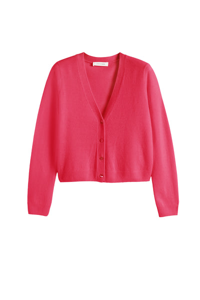 Watermelon-Pink Air Pure Cashmere Cardigan