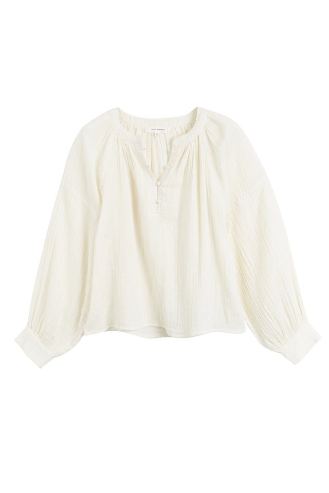 Cream Cotton St Tropez Blouse image 4