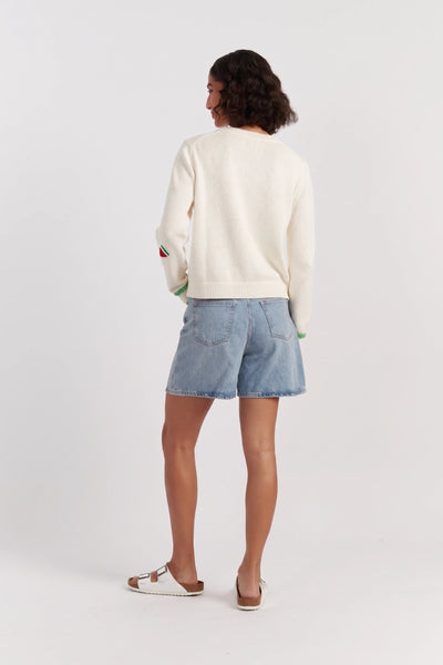 Cream Cotton Fruity Snoopy Sweater