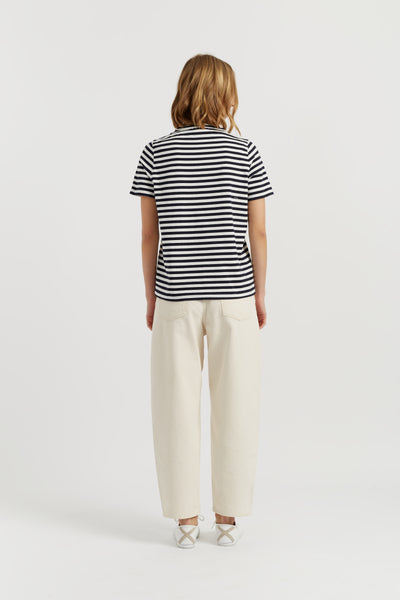 Navy Cotton Snoopy Breton Cherry T-Shirt