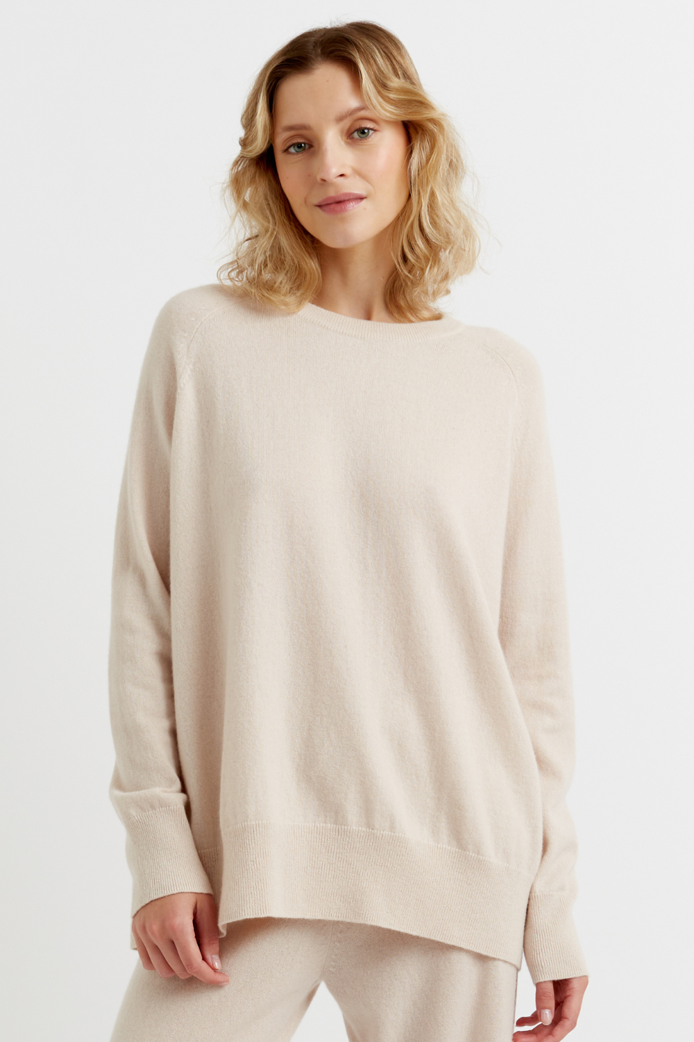 Bone Cashmere Slouchy Sweater