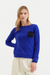 Navy Wool-Cashmere One Pocket Sweater