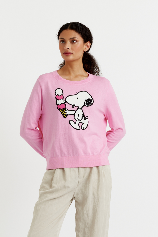 Pink Cotton Snoopy Ice Cream Sweater image 1