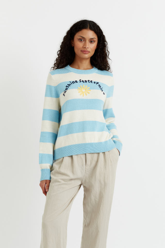 Cream Cotton-Alpaca Sunshine State of Mind Sweater image 1
