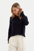 Navy Wool-Cashmere Fringe Sweater