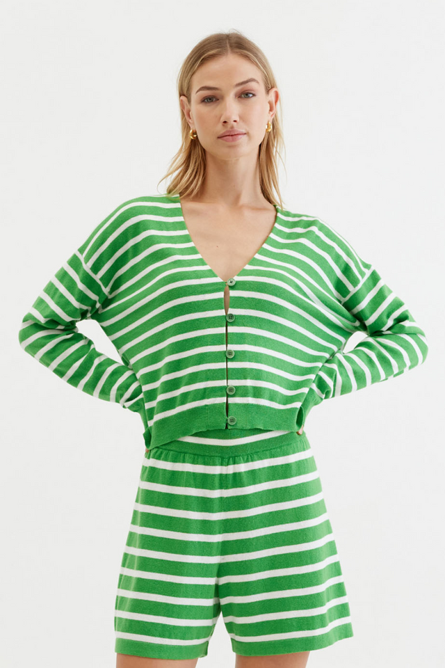 Green Cotton-Linen Summer Cardigan image 1