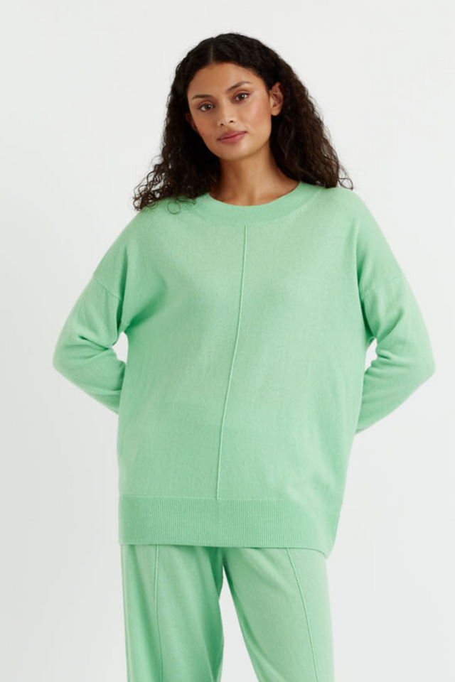 Mint-Green Wool-Cashmere Slouchy Sweater image 1