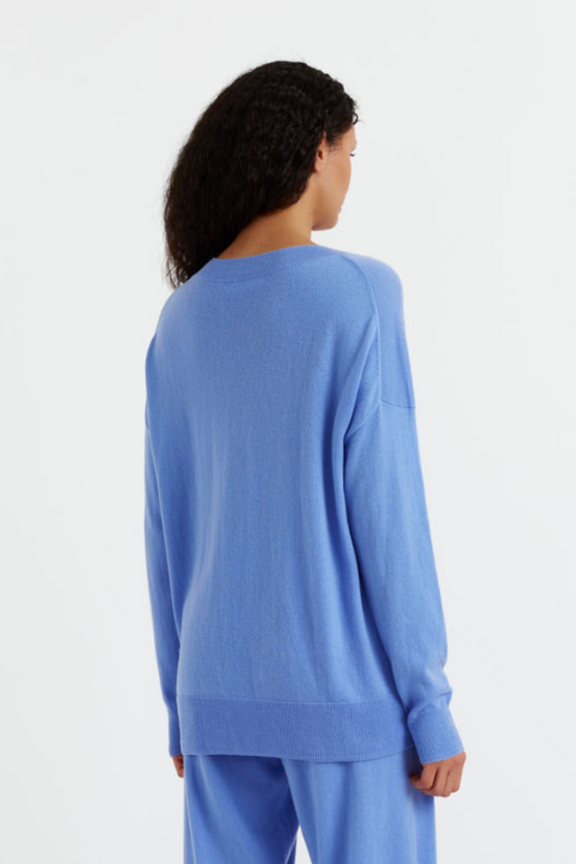 Powder-Blue Wool-Cashmere Slouchy Sweater image 3