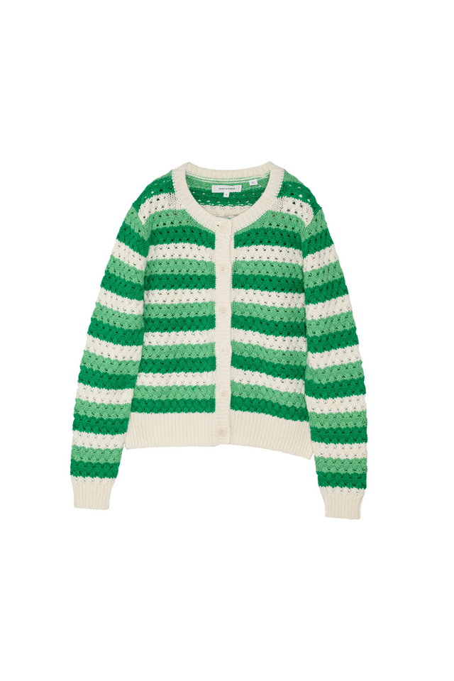 Green Cotton Crochet Cardigan image 2