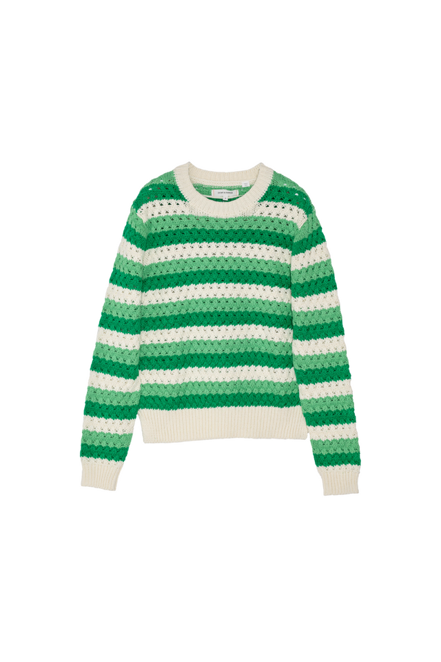 Green Cotton Crochet Sweater image 2