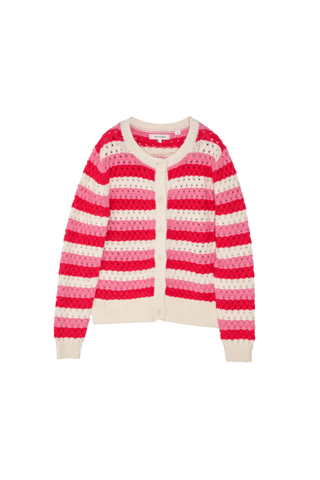 Pink Cotton Crochet Cardigan image 2