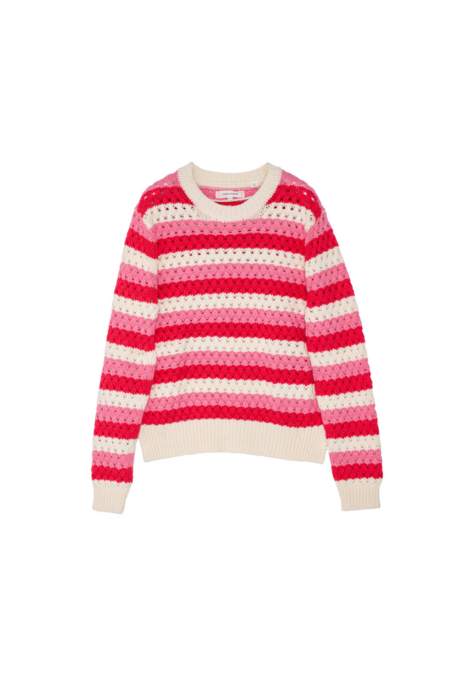 Pink Cotton Crochet Sweater image 2