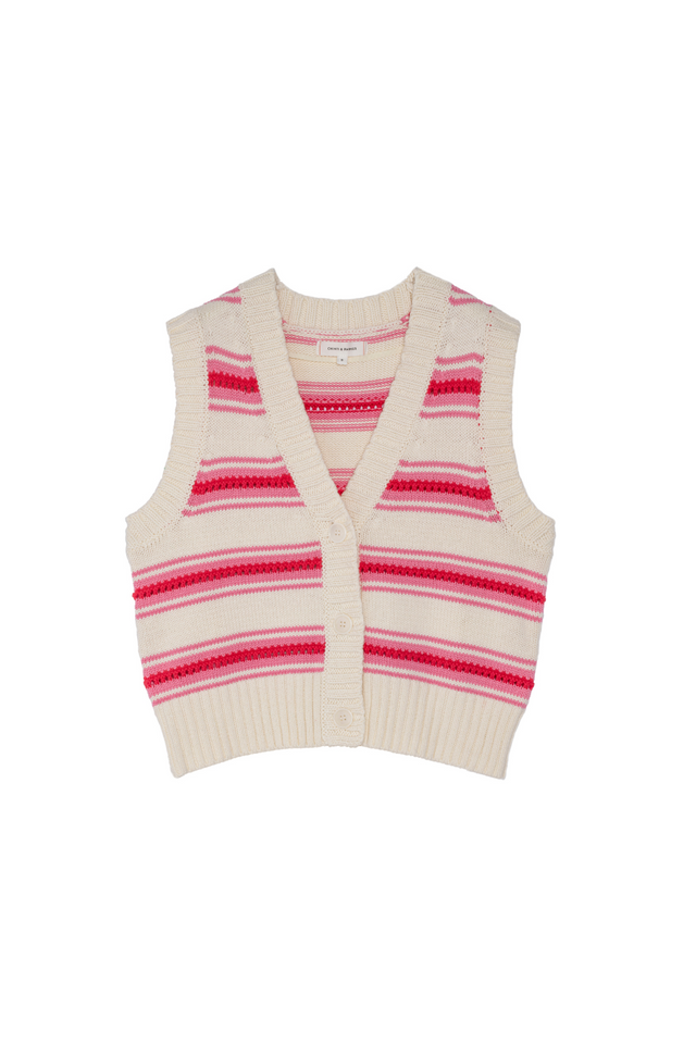 Pink Cotton Crochet Vest image 2