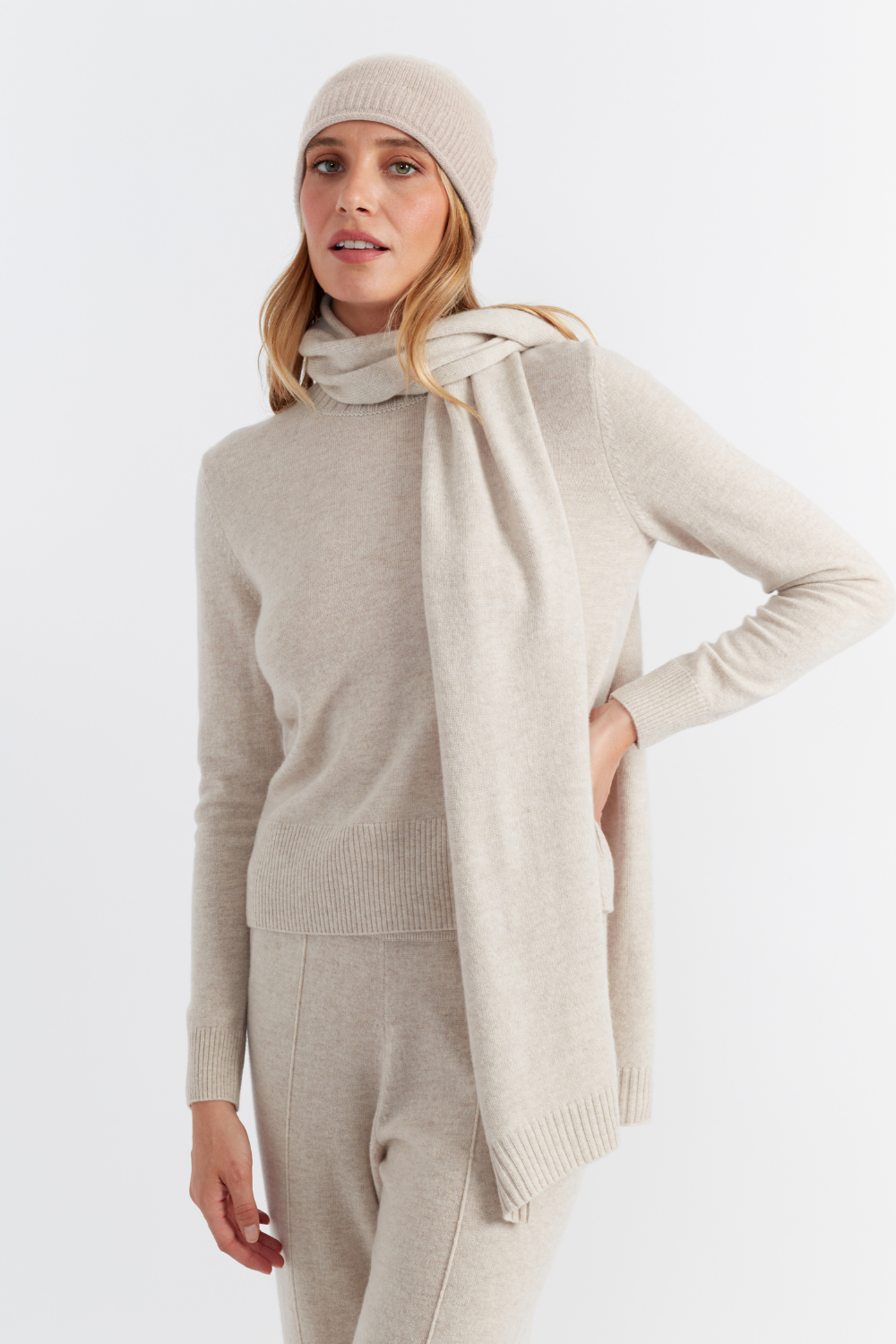 Blue Cotton-Cashmere Dress