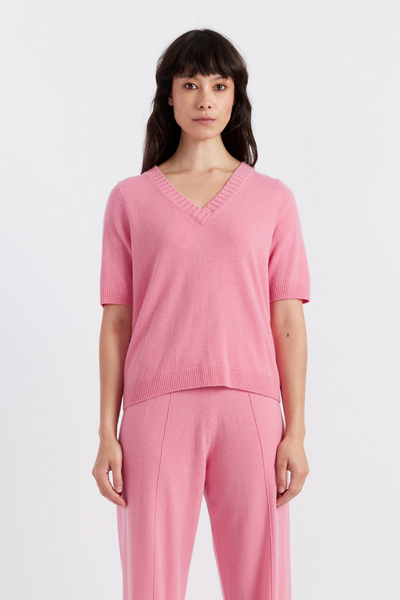 pink-wool-cashmere-v-neck-t-shirt