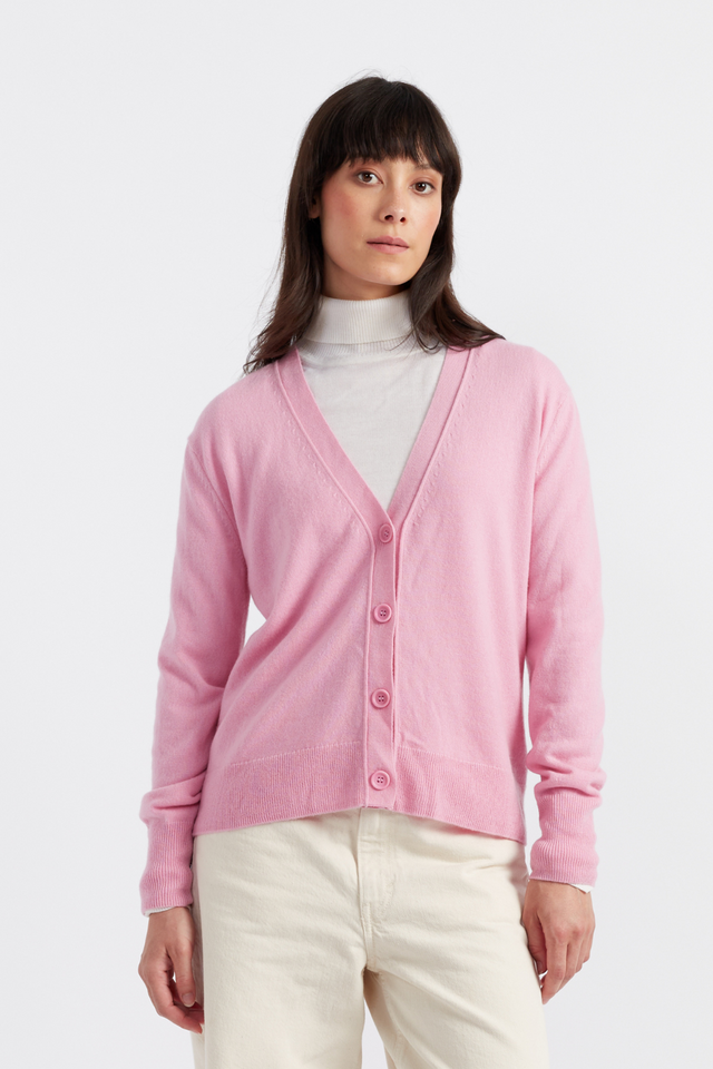 Candy Pink Cashmere Cardigan Chinti Parker UK