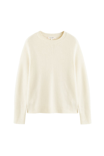 Cream Pure Cashmere Boxy Sweater