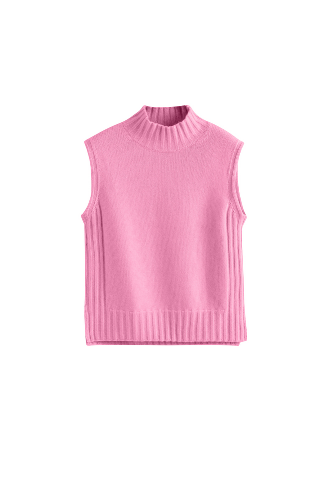 Pink Pure Cashmere Funnel Tank image 2