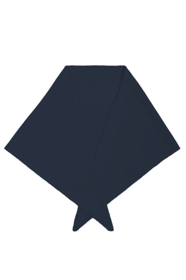 Navy Wool-Cashmere Triangle Scarf