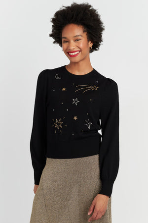 black-laura-whitmore-constellation-star-sweater