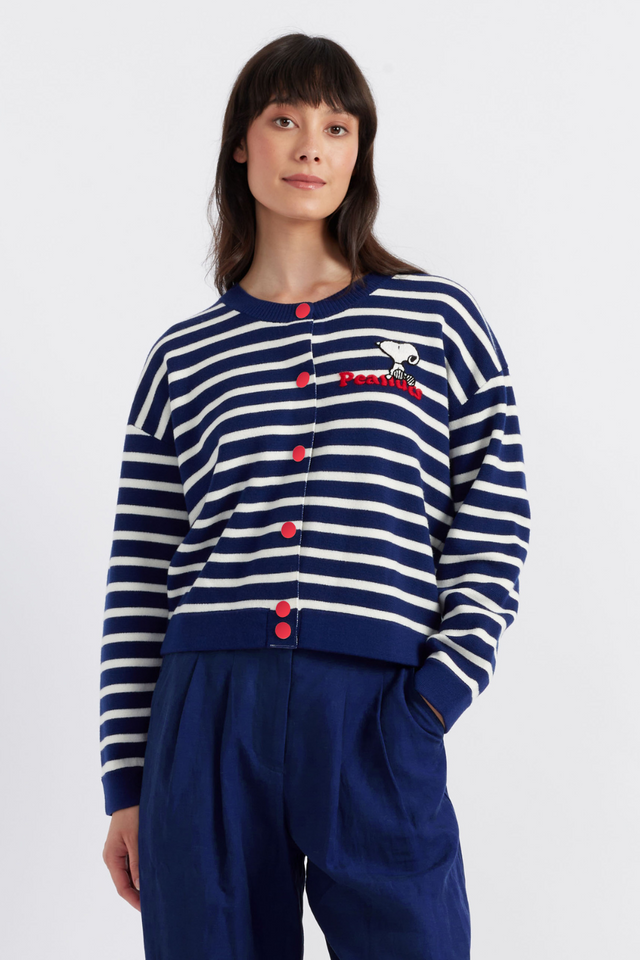 Blue Merino Snoopy Milano Cardigan image 1