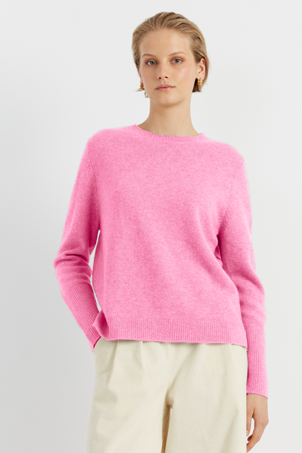 Pink cashmere sweater womens clearance