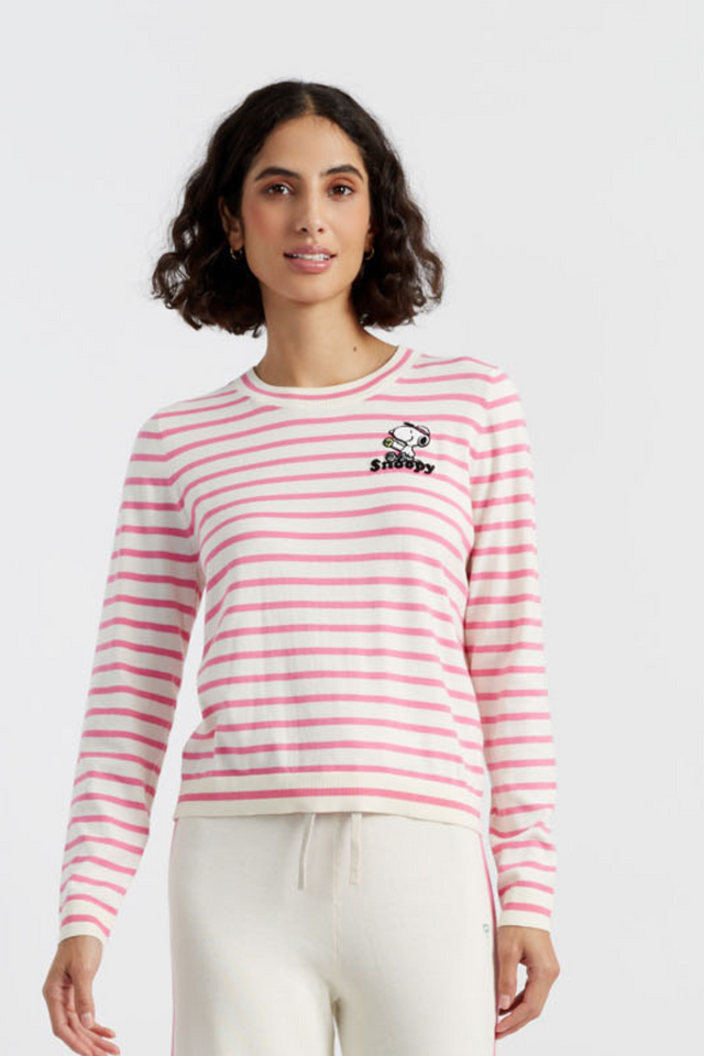 Pink Cotton Peanuts Racquet Club Sweater image 1