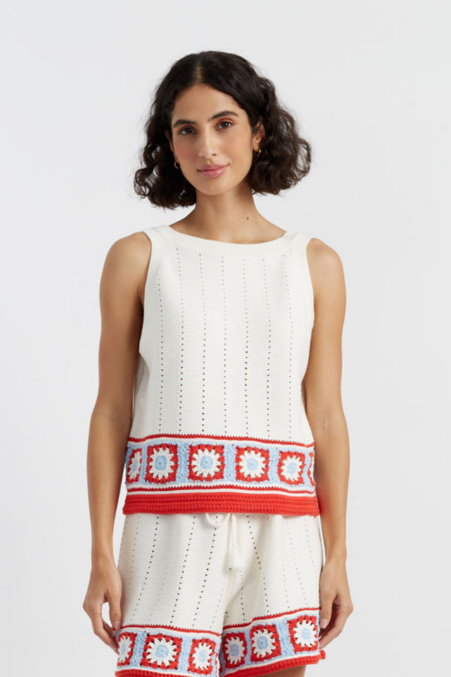 Terracotta Cotton Hand Crochet Vest image 1