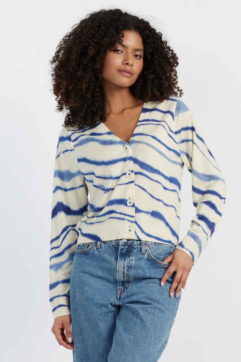 Blue Cotton-Cashmere Dress