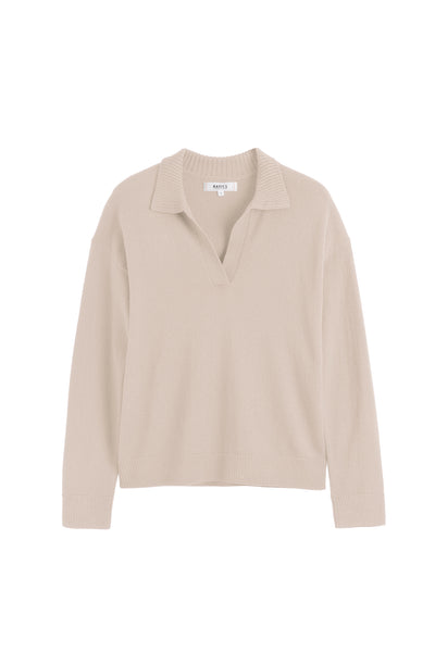 Beige long-sleeve shirt on a white background
