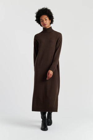 chocolate-wool-cashmere-midi-rollneck-dress