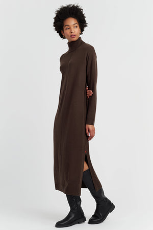 chocolate-wool-cashmere-midi-rollneck-dress