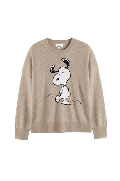 Beige sweater with a cartoon character on a white background