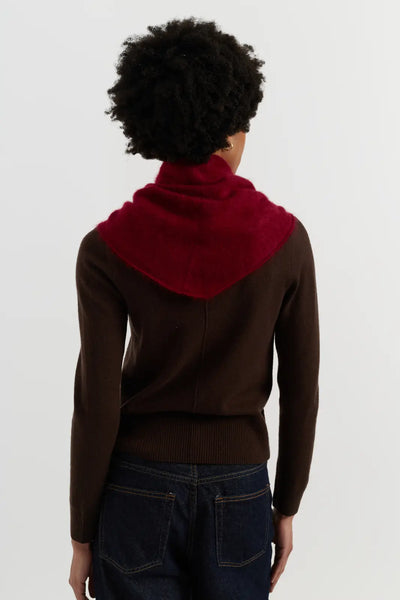 Cherry Brushed Cashmere Triangle Scarf