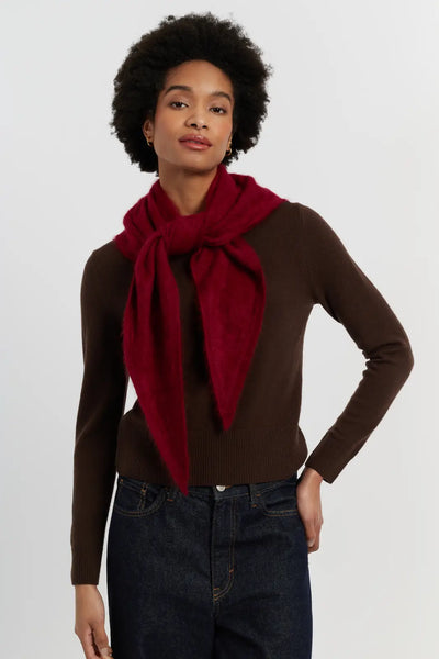 Cherry Brushed Cashmere Triangle Scarf