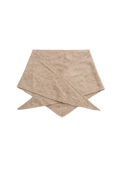 Mushroom Brushed Cashmere Triangle Scarf