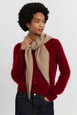 Mushroom Brushed Cashmere Triangle Scarf